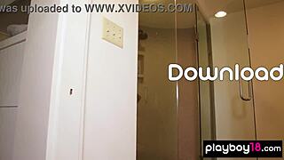 petite blonde teen masturbates in kitchen