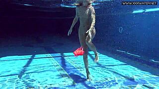 Very hot russian pornstar fucks by the pool underwater