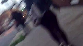 Short girl flaunts her phat ass in candid hidden shots