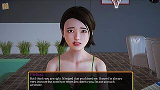 Amateur brunette plays game with small tits