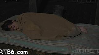 Hot serf delights with oral stimulation