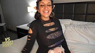 Hippie chick with big tits takes anal double penetration from huge cocks