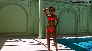 Very hot russian pornstar fucks by the pool underwater