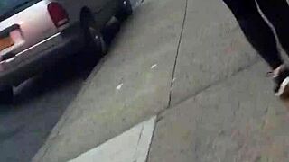 Short girl flaunts her phat ass in candid hidden shots