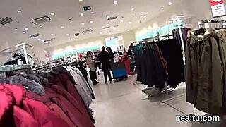 Czech sweetie seduced in shop and poked pov