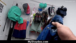 loss prevention officer fucks female thief for freedom