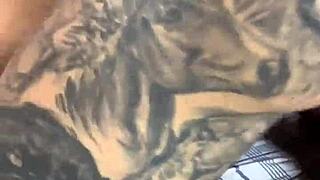 i asked to show my body strongly and the tattooed handsome didn't disappoint for smoking lovers while the friend watched everything