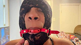 Anonymous black pig slapped and facefucked