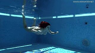 Diana rius, with hot tits, touches her body underwater