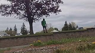 practicing indoor workout routine outdoors privately