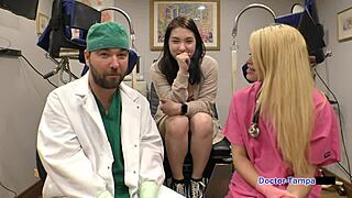 pov passion with asian babe's shaved pussy backstage