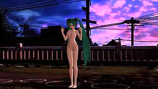 Hatsune Miku, you're fully nude and sexy.