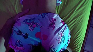 Petite cute girl gives handjob over underwear in homemade POV session