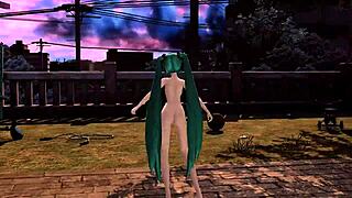 Hatsune Miku, you're fully nude and sexy.