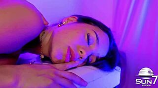 The young submissive Brazilian receives a tense massage, craving cock.