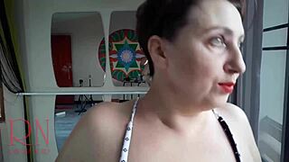 the boss dominates the nude maid, making her suck his cock