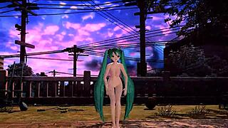 Hatsune Miku, you're fully nude and sexy.