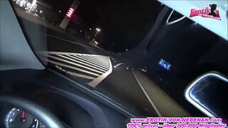 ex-girlfriend sucks and swallows in the car