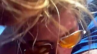Blonde Slut Receives Huge Facial After Public Fucking