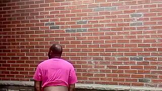 a private strip tease in warm weather, teasing with clothes ripped