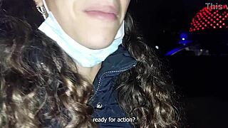 Latina Bent Over in Public Planetarium