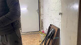 POV scene of MILF unexpectedly sucking construction worker's cock until he cums in her mouth