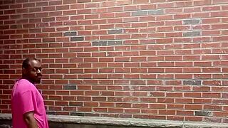 a private strip tease in warm weather, teasing with clothes ripped