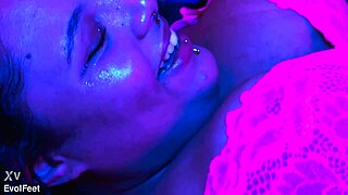 Bound foot worship and tickling session.