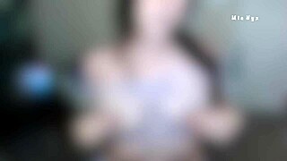 Sexy Pink Hairy Pussy in See-Through Lingerie