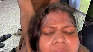 Detailed fucking of big pussy by big cock in homemade scene