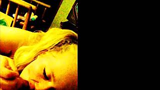 Big tits blonde with pigtails gives sloppy blowjobs and handjobs