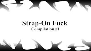 Lesbian strapon compilation featuring various scenes.