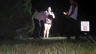 i got wet meeting two fans and let them fuck me outdoors on the street