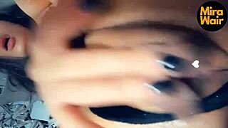 the whore masturbates with vibrator for intense orgasm