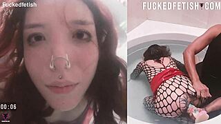 Skinny Girl Plays With Toys In The Bathtub Underwater