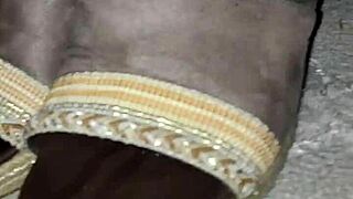 Cum Lands On Step Mom's Heels