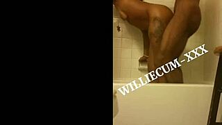 Willie Cum XXX's intense shower fucking with big black cock