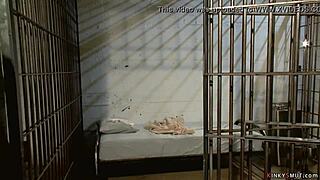 Lesbian inmate endures anal fisting in bondage domination