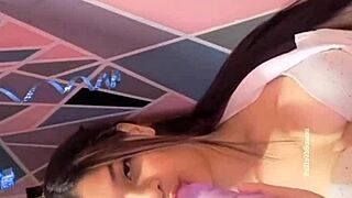 The university student rocks with her dildo