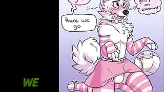a furry cosplayer enjoys diapered fun for the first time in part one