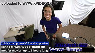 Dr. tampa performs aria nicole's yearly physical exam