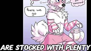 a furry cosplayer enjoys diapered fun for the first time in part one