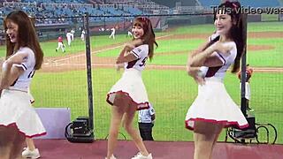 sexy baseball cheerleaders dancing