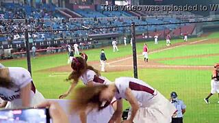 sexy baseball cheerleaders dancing