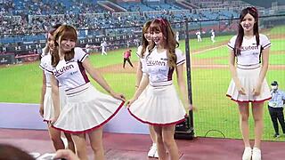 sexy baseball cheerleaders dancing