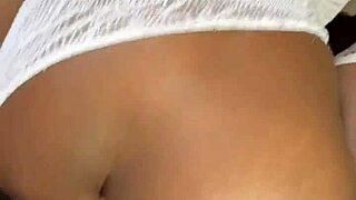 in the kitchen, a skinny amateur couple starts with a sloppy blowjob before moving to intense anal fucking and creampie