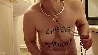 Esclave f autoséance pisse et humiliation 😈