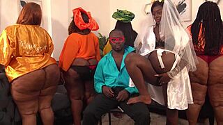 No wedding today - pregnant ebony bride with big tits getting fucked!