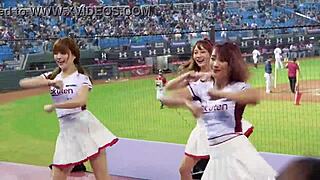 sexy baseball cheerleaders dancing