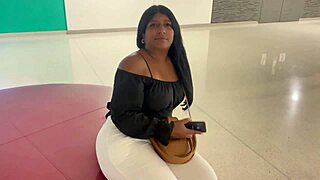 Beautiful big ass baby in the shopping center meets a stranger who takes her to his house and fucks her big ass